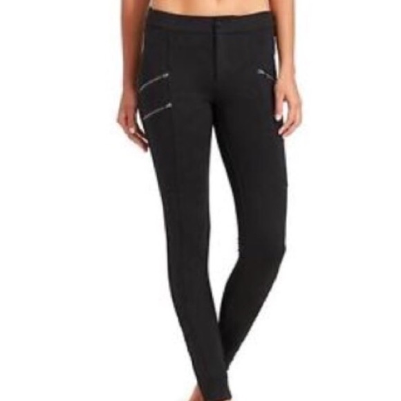 Athleta Pants - Athleta twill ponte moto pant 8